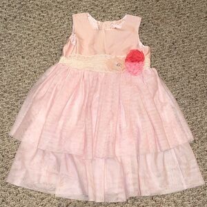 Elegant Pink Purrfect Dress with Floral Details - size 4T